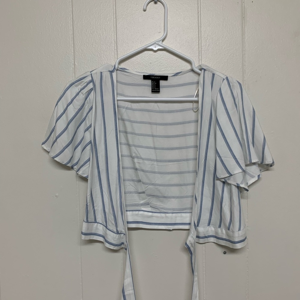 Forever 21 striped wrap Surplice top